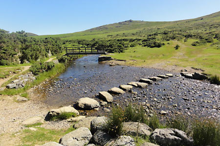 Stepping Stones and Footbridge over the River Lyd
