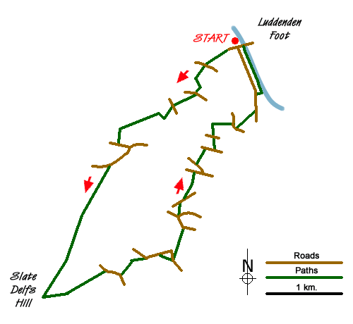 Route Map - Luddenden Foot Circular
 Walk