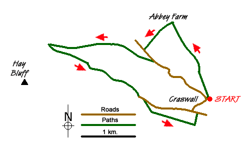Route Map - Craswall Priory & Hay Bluff Walk