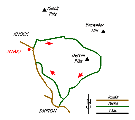 Route Map - Dufton Pike & Dufton Walk