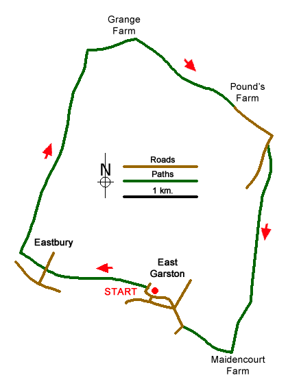 Route Map - West Berkshire downs Walk
