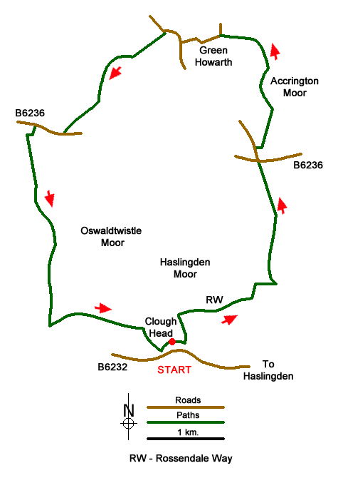 Route Map - Oswaldtwistle Moor Walk