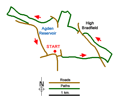 Route Map - Agden Reservoir Circular Walk