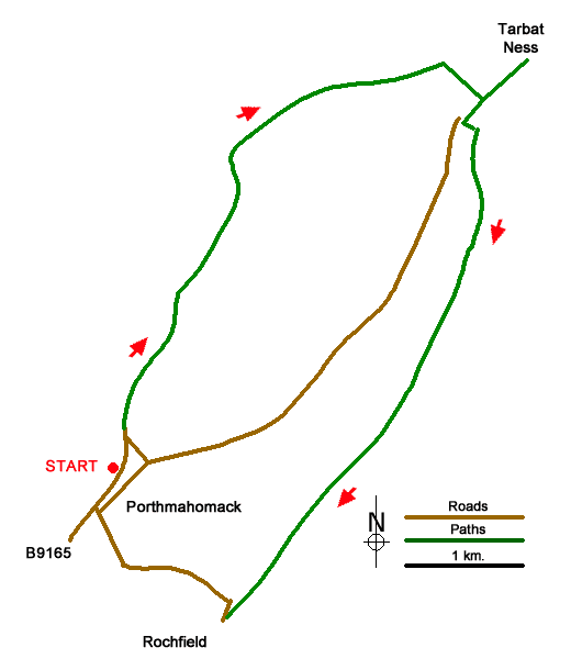 Route Map - Tarbat Ness from Porthmahomack Walk