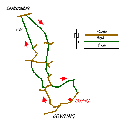 Route Map - Lothersdale Walk