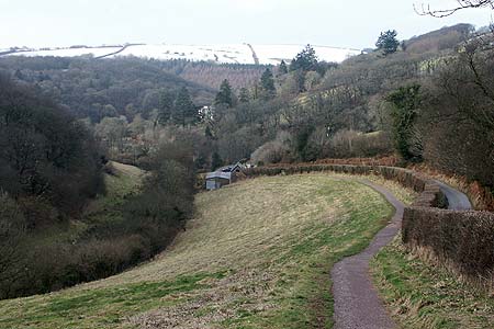The path from the National Park car park to Tarr Steps