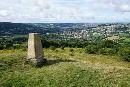 Trig point on Little Solsbury Hill