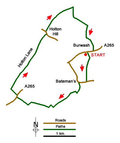 Route Map - Bateman's & Holton Hill Walk