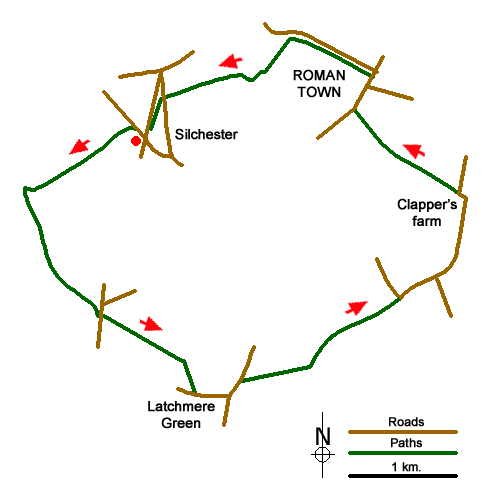Route Map - Silchester Common & Calleva Atrebatum Walk