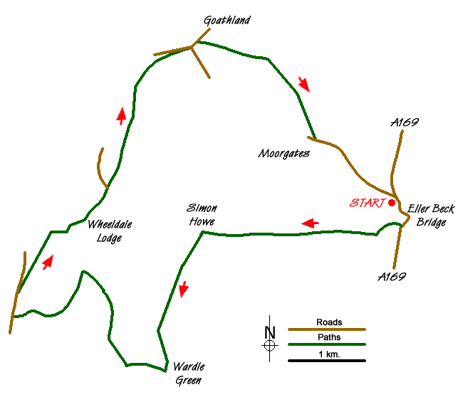 Route Map - Goathland & Howl Moors
 Walk