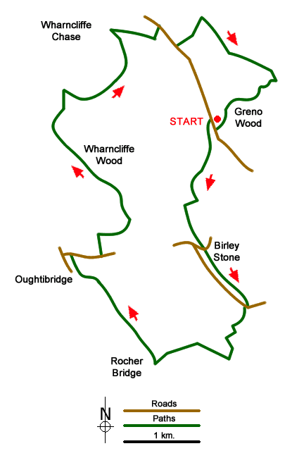 Route Map - Birley Edge & Wharncliffe Wood Walk