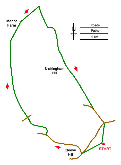 Route Map - Nottingham Hill Walk
