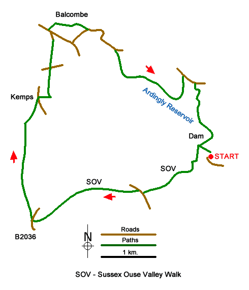 Route Map - Balcombe & Ardingly Reservoir Walk