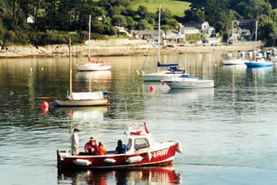The Helford River with a passenger ferry 