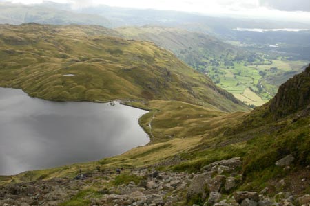 Looking down on Stickle Tarn