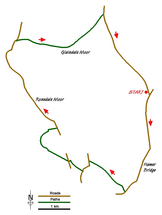 Route Map - Glaisdale Moor circular
 Walk