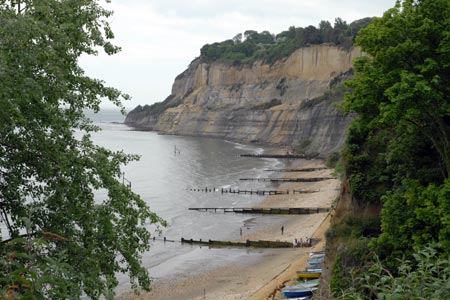 High cliffs at Shanklin looking south from near the Chine