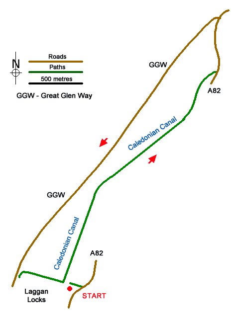 Route Map - Laggan Locks Circular Walk