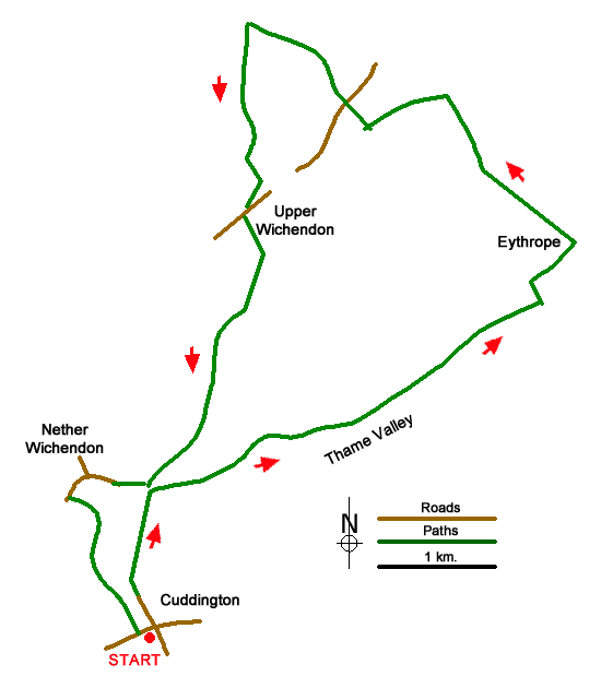 Route Map - Thame Valley & the Winchendons Walk