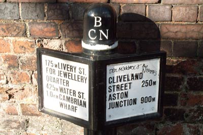 Birmingham - cast iron notice on Birmingam Canal