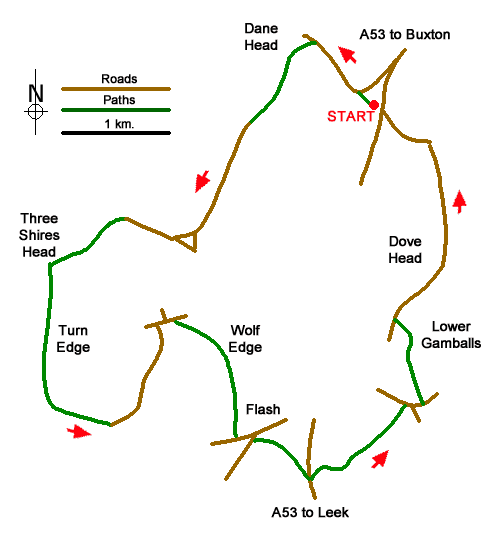 Route Map - Flash Circular from Cistern Clough Walk