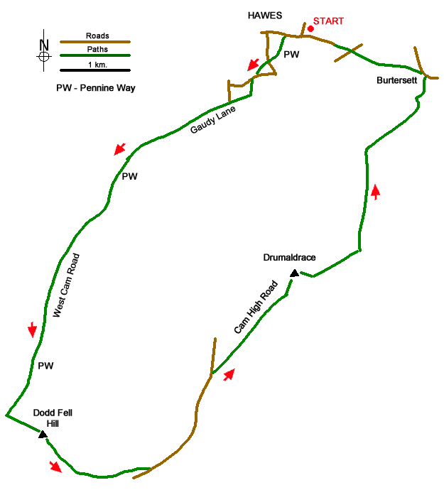 Route Map - Dodd Fell Hill & Drumaldrace Walk