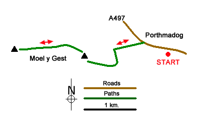 Route Map - Moel-y-Gest Porthmadog Walk