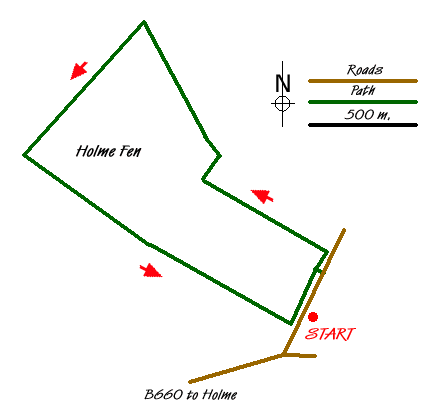 Route Map - Holme Fen Circular Walk
