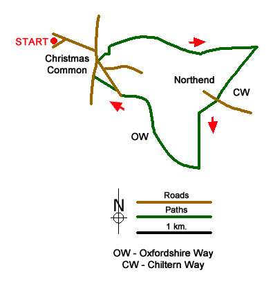 Route Map - Christmas Common Circular
 Walk