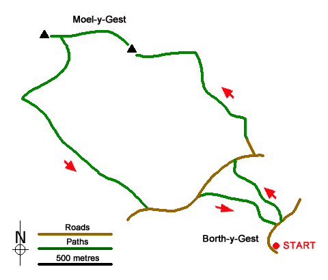 Route Map - Moel-y-Gest Walk