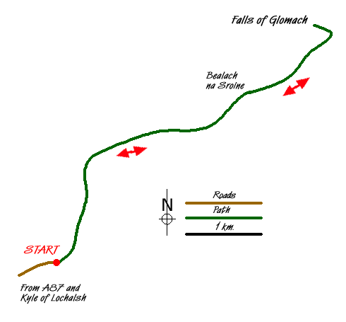 Route Map - Falls of Glomach Walk