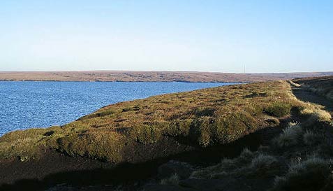 Chew Reservoir looking towards Black Chew Head & Holme Moss