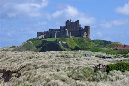 Bamburgh Castle from The Wynding Lane at Bamburgh