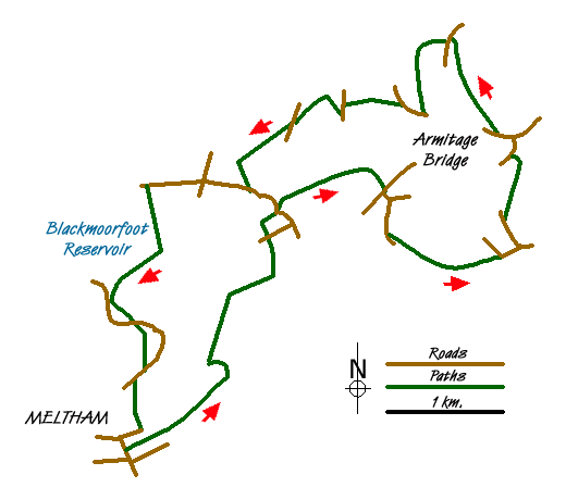 Route Map - Huddersfield's green fringe Walk