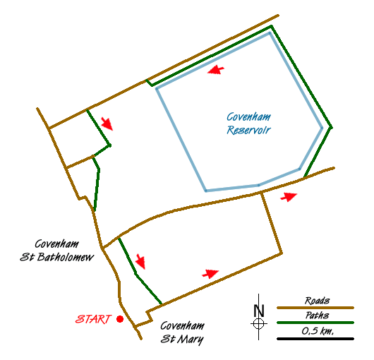 Route Map - Covenham St. Bartholomew & the Reservoir Walk