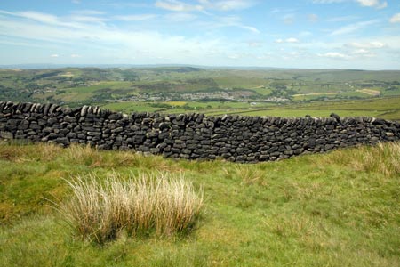 Stone walls and moors above Uppermill