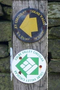 Old and new Colne Valley Circular Walk waymarks