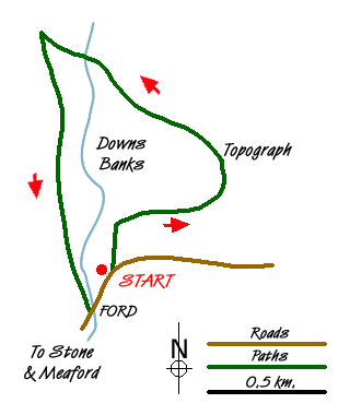 Route Map - Downs Banks near Barlaston Walk