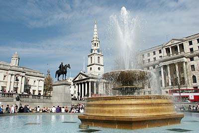 Trafalgar Square is a pleasant if busy place