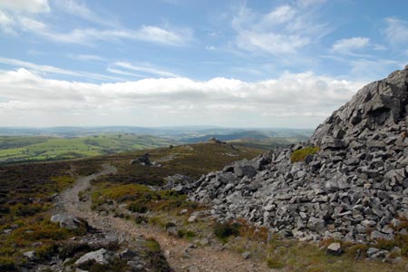 The view south from Cranberry Rocks, the Stiperstones