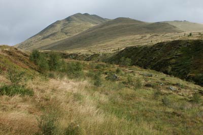 Path to Beinn Ghlas climbs onto the ridge
