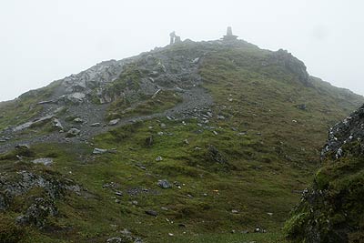 The last few metres to the summit of Ben Lawers