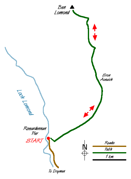 Route Map - Ben Lomond Walk