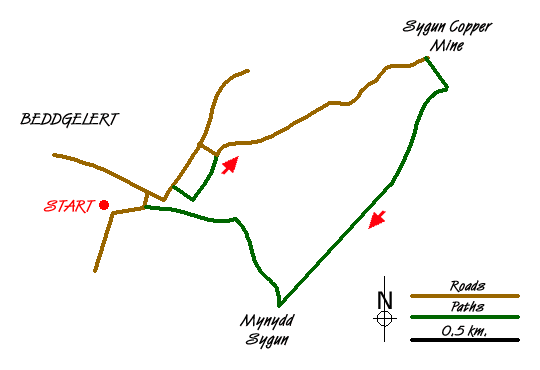 Route Map - Mynydd Sygun Walk