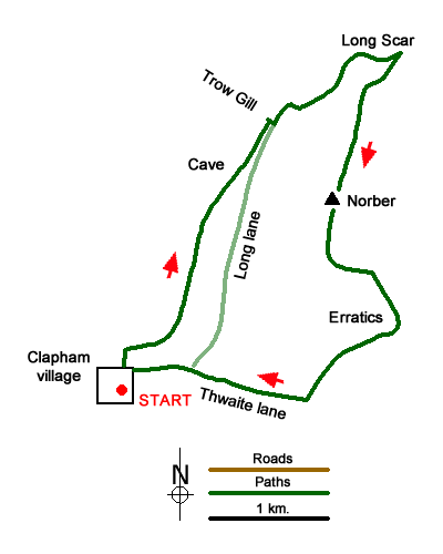 Route Map - Norber & Norber Erractics Walk