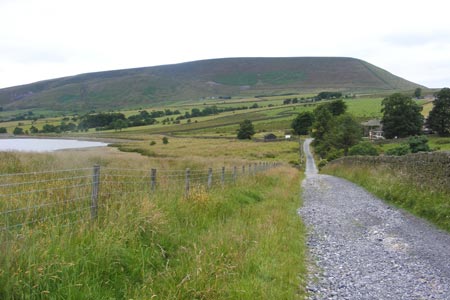 Pendle Hill with Black Moss Reservoir on the left