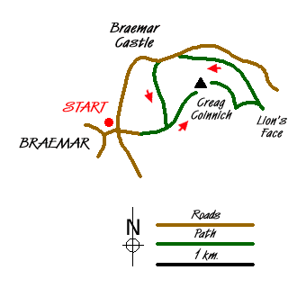 Route Map - Creag Choinnich circular Walk