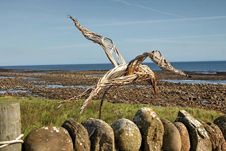 Sea bird sculpture on Holy Island