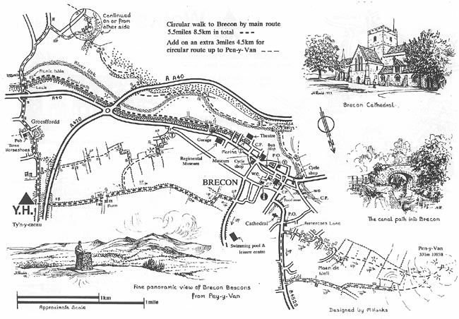 Brecon area walk map
