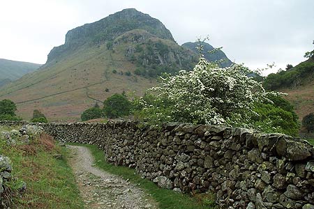 Eagle Crag dominates the view at the start of the walk